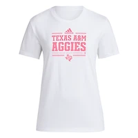 Women's adidas White Texas A&M Aggies 2024 Breast Cancer Awareness Pregame T-Shirt