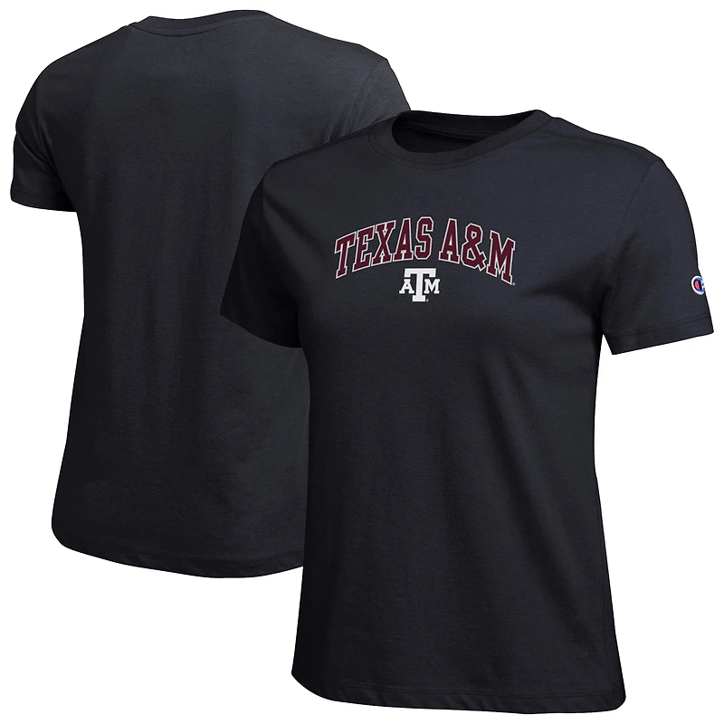 Women's Champion Black Texas A&M Aggies Arched Over Logo T-Shirt