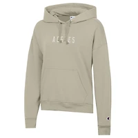 Champion Cream Texas A&M Aggies Wordmark Powerblend Pull à capuche pour femme
