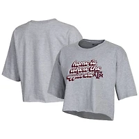 Women's Champion Gray Texas A&M Aggies Boyfriend Cropped T-Shirt