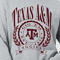 Women's Champion  Heather Gray Texas A&M Aggies Academic Crest Powerblend Crewneck Sweatshirt