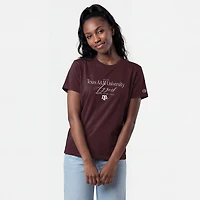 T-shirt de style vie Championne féminine bordeaux Texas A&M Aggies