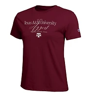 T-shirt de style vie Championne féminine bordeaux Texas A&M Aggies