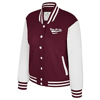 Veste polaire à boutons-pression complète pour femme Colosseum Maroon Texas A&M Aggies French Baguette
