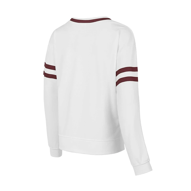Women's Concepts Sport  White Texas A&M Aggies Borough French Terry Arch Over Long Sleeve Top