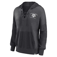 Sweat à capuche lacets Fanatics Heather Charcoal Texas A&M Aggies Campus pour femmes