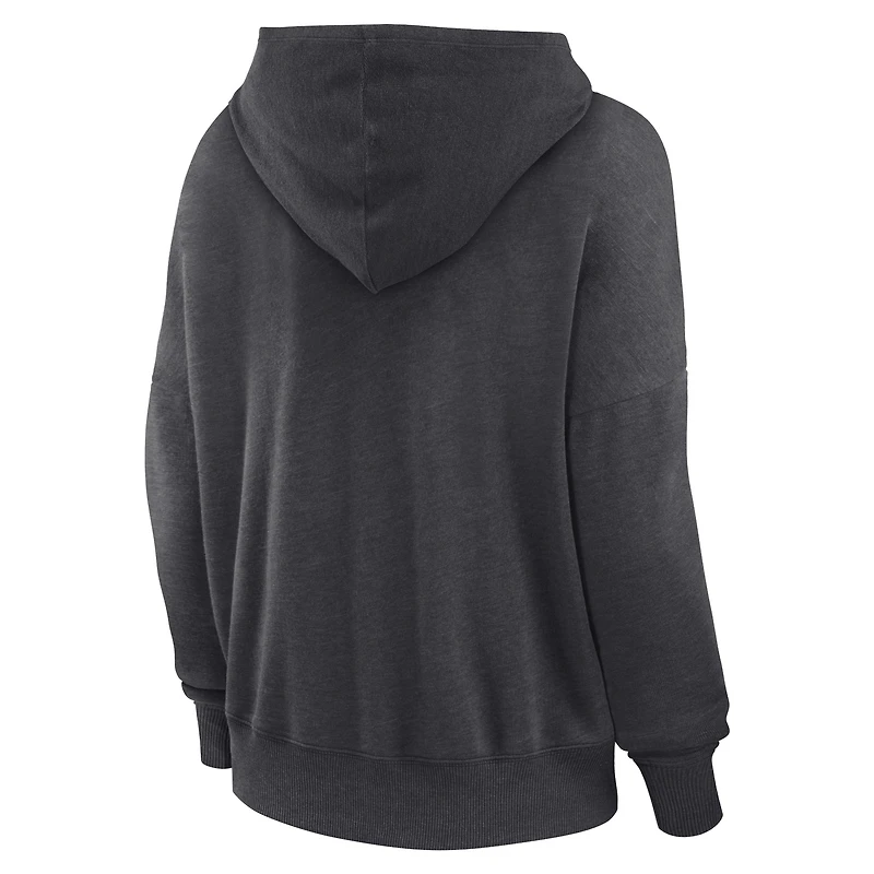 Sweat à capuche lacets Fanatics Heather Charcoal Texas A&M Aggies Campus pour femmes