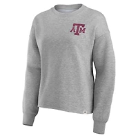 Sweat-shirt à enfiler Fanatics Heather Grey Texas A&M Aggies Ready Play Crew pour femmes
