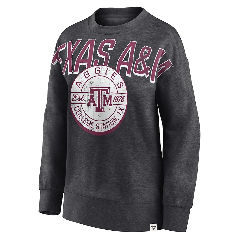 Chandail à capuchon Fanatics Heathered Charcoal Texas A&M Aggies Jump Distribution pour femmes