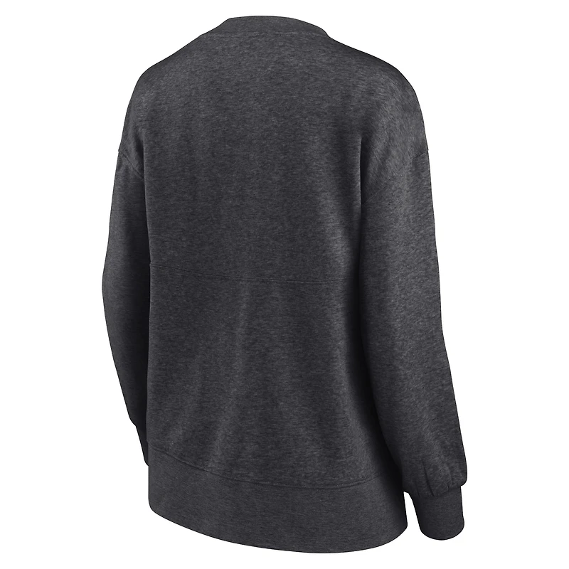 Women's Fanatics Heathered Charcoal Texas A&M Aggies Jump Distribution Pullover Sweatshirt