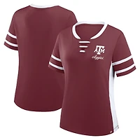 T-shirt à lacets Fanatics pour femme, bordeaux/blanc, Texas A&M Aggies, Be Fearless Athena