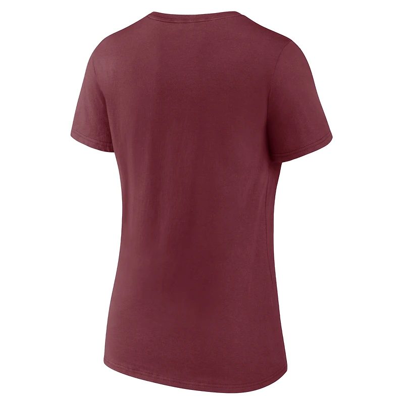 Women's Fanatics Maroon Texas A&M Aggies Team Logo V-Neck T-Shirt
