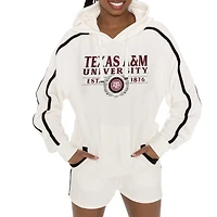 Women's Gameday Couture Cream Texas A&M Aggies Down, Set, Go Pullover Hoodie and Shorts Set