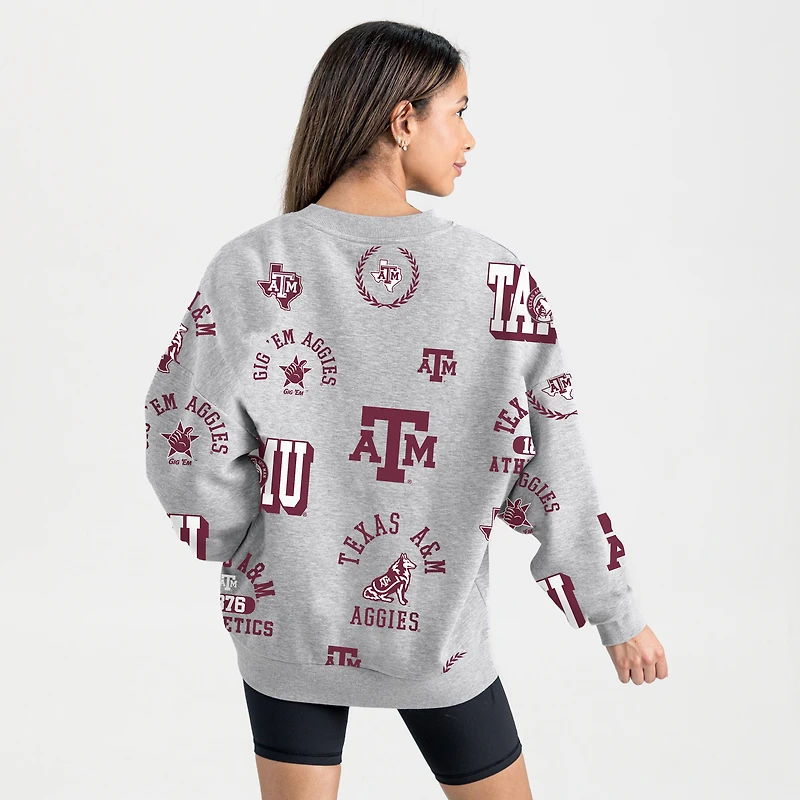 Women's Gameday Couture Gray Texas A&M Aggies Always on Repeat Fleece Sweatshirt