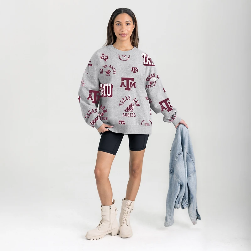 Women's Gameday Couture Gray Texas A&M Aggies Always on Repeat Fleece Sweatshirt