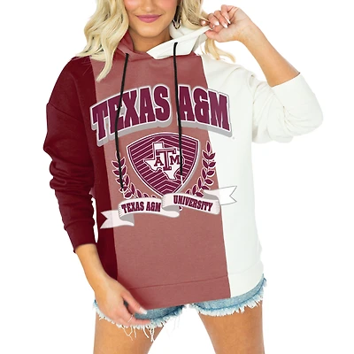 Women's Gameday Couture Maroon Texas A&M Aggies Hall of Fame Colorblock Pullover Hoodie