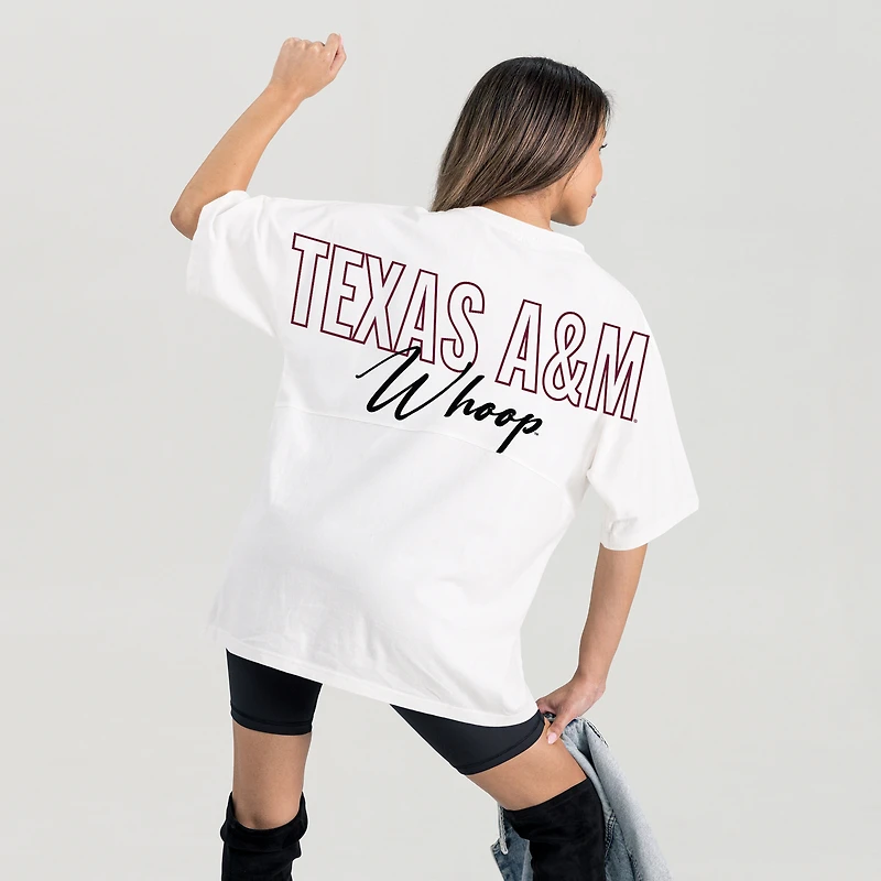 Women's Gameday Couture White Texas A&M Aggies Oversized Back at Ya T-Shirt