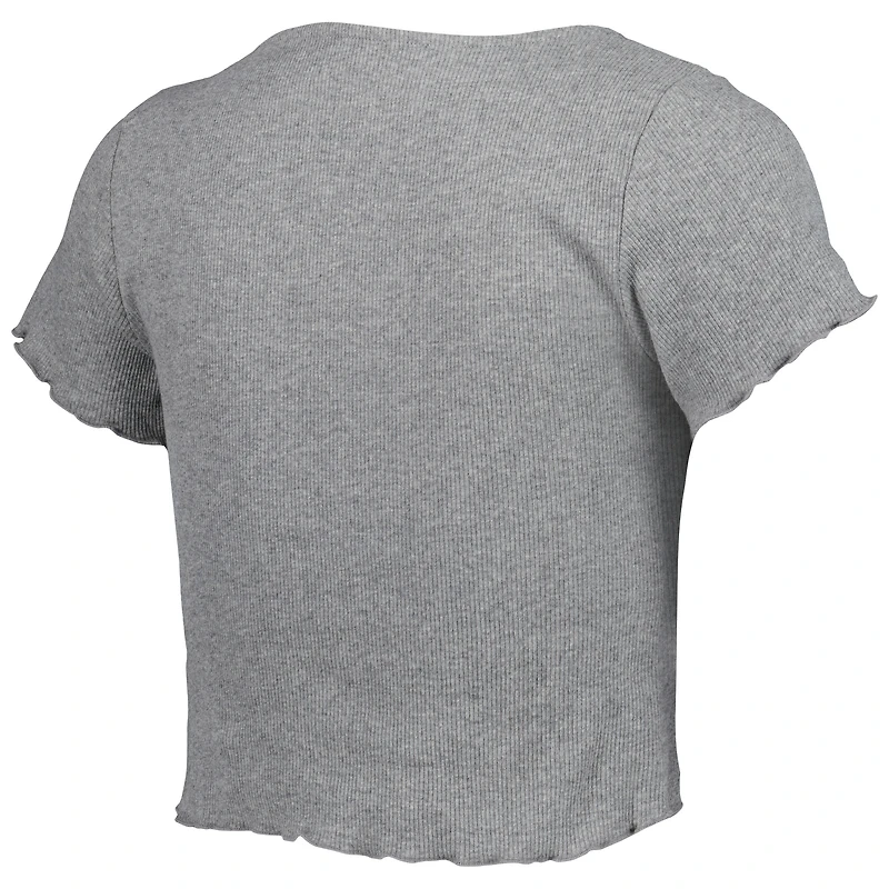 Women's Gray Texas A&M Aggies Baby Rib Lettuce-Edge Trim T-Shirt