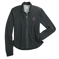 Veste zippée intégrale en mélange de trois matières johnnie-O Heather Black pour femmes, Texas A&M Aggies Tomi