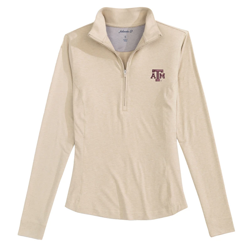 Pull-over à demi-zip Susie couleur avoine pour femme de la marque johnnie-O Texas A&M Aggies