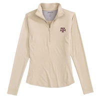 Pull-over à demi-zip Susie couleur avoine pour femme de la marque johnnie-O Texas A&M Aggies