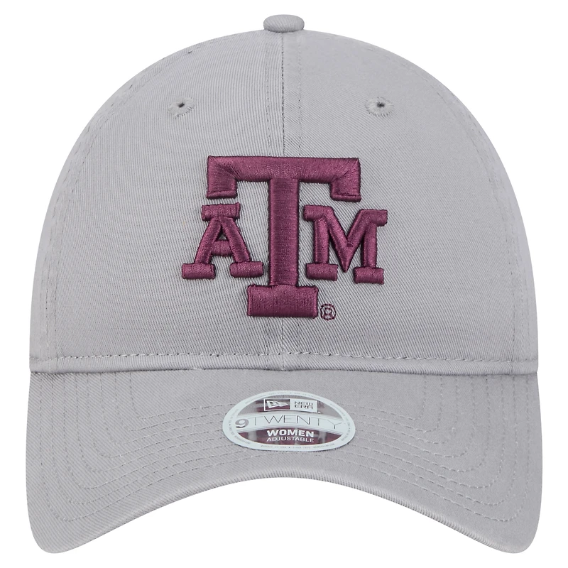 Casquette ajustable 9TWENTY Texas A&M Aggies pour femme New Era grise