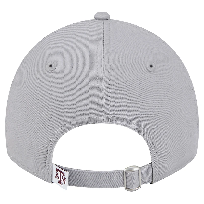 Casquette ajustable 9TWENTY Texas A&M Aggies pour femme New Era grise
