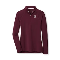 Haut à col zippé Peter Millar bordeaux Texas A&M Aggies pour femme