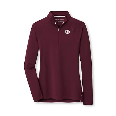 Haut à col zippé Peter Millar bordeaux Texas A&M Aggies pour femme