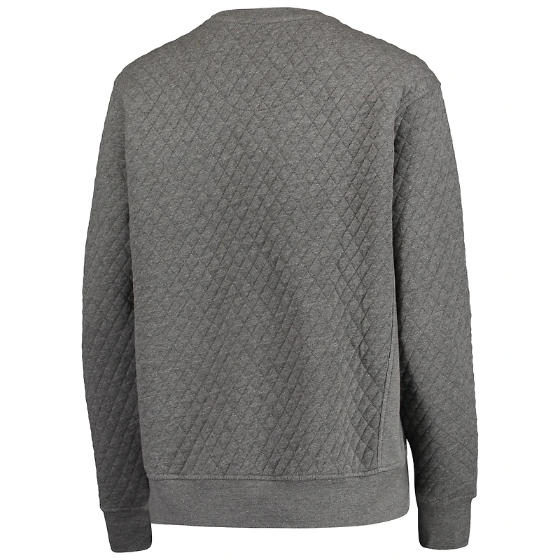 Women's Pressbox Heather Charcoal Texas A&M Aggies Moose Quilted Pullover Sweatshirt