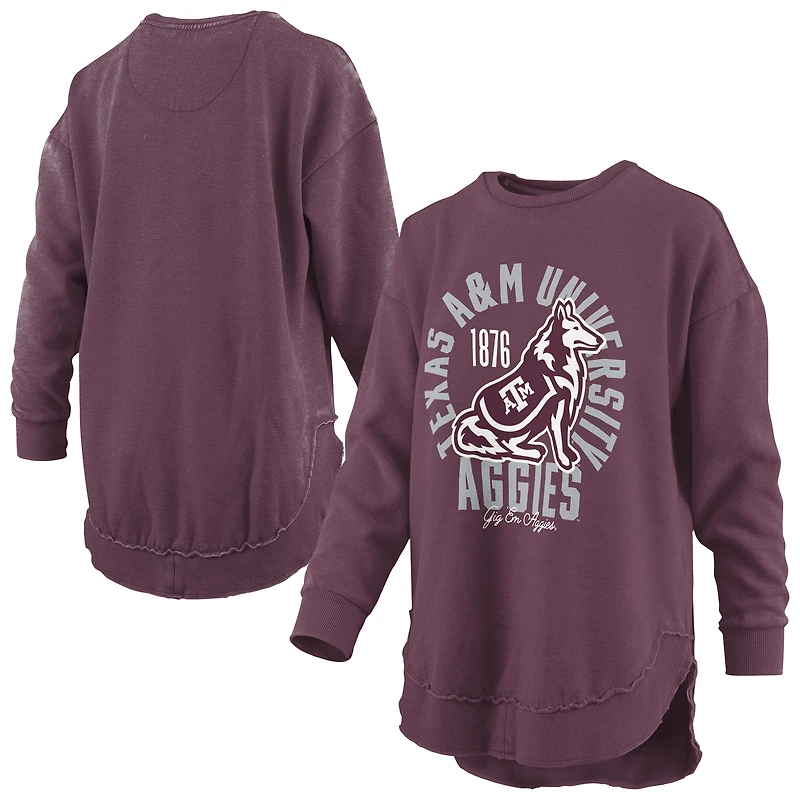 T-shirt à manches longues Pressbox Maroon Texas A&M Aggies Blitz pour femmes