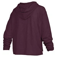 Women's Pressbox  Maroon Texas A&M Aggies Castillo Slub Waist Length Long Sleeve Hooded T-Shirt