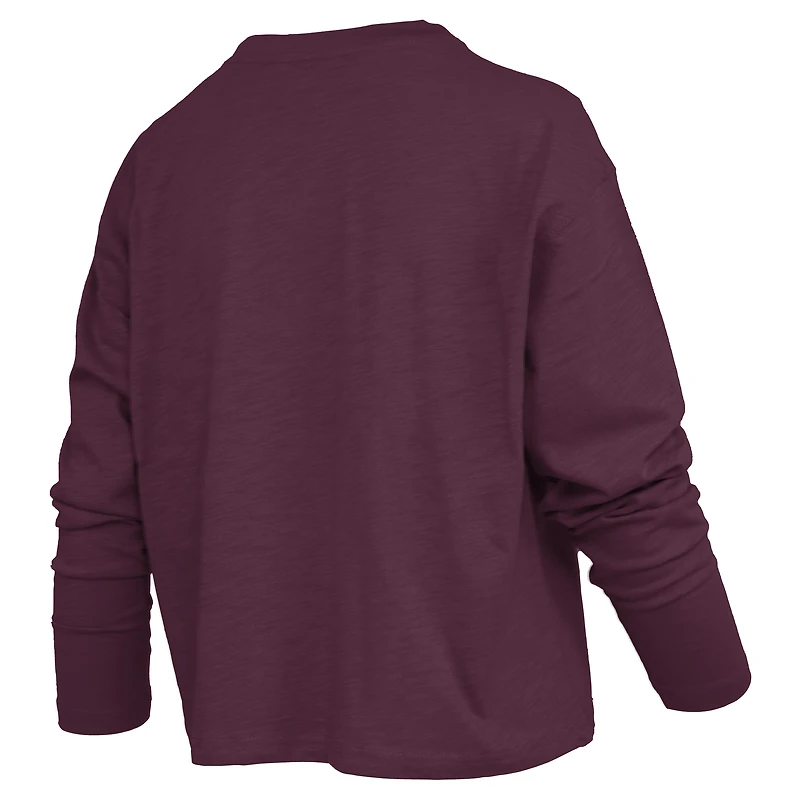 Women's Pressbox Maroon Texas A&M Aggies Motley Boxy Waist-Length Long Sleeve T-Shirt