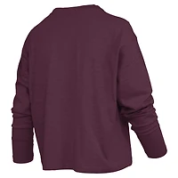 Women's Pressbox Maroon Texas A&M Aggies Motley Boxy Waist-Length Long Sleeve T-Shirt