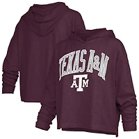 T-shirt à capuche manches longues Pressbox Maroon Texas A&M Aggies Nelson Arch Over Logo pour femmes
