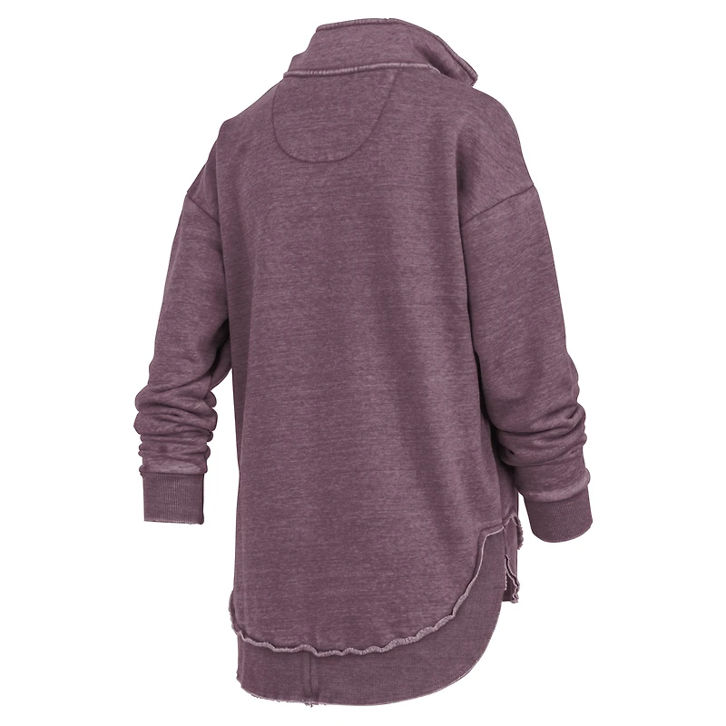 Sweat-shirt zippé quart de tour pour femme, modèle poncho Northfork Sojourn, couleur marron Pressbox, Texas A&M Aggies