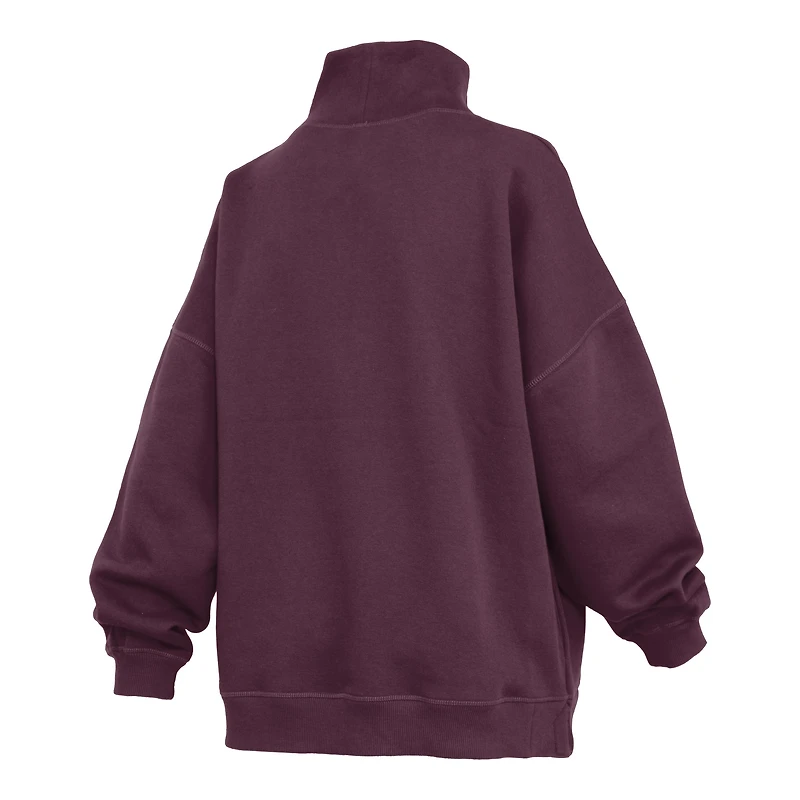 Women's Pressbox Maroon Texas A&M Aggies Oversized Mock Neck Sweatshirt