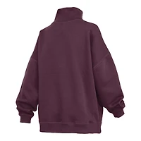 Women's Pressbox  Maroon Texas A&M Aggies Oversized Mock Neck Sweatshirt