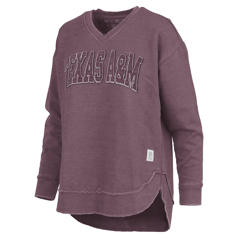 Women's Pressbox Maroon Texas A&M Aggies Westin Poncho V-Neck Pullover Sweatshirt