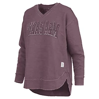 Women's Pressbox Maroon Texas A&M Aggies Westin Poncho V-Neck Pullover Sweatshirt
