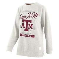 Women's Pressbox Oatmeal Texas A&M Aggies Plus Comfy Cairo Terry Pullover Sweatshirt