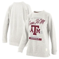 Women's Pressbox Oatmeal Texas A&M Aggies Plus Comfy Cairo Terry Pullover Sweatshirt