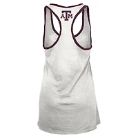 Women's Pressbox White/Maroon Texas A&M Aggies Tracy Racerback Burnout Tank Top