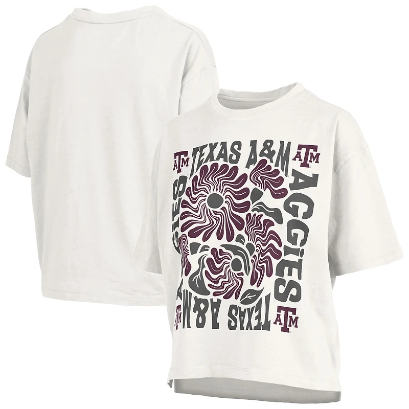 Women's Pressbox White Texas A&M Aggies Elena Oversized Slub T-Shirt