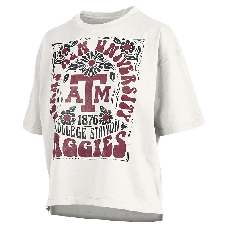 T-shirt surdimensionné Pressbox blanc Texas A&M Aggies Harmony pour femme