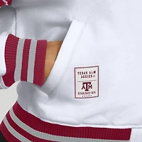 Women's WEAR by Erin Andrews White/Maroon Texas A&M Aggies Satin Stitch Full-Snap Fleece Sweatshirt Jacket
