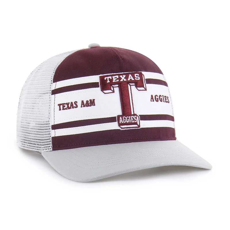 Casquette de camionneur ajustable Super Stripe Hitch pour jeunes '47, bordeaux/gris, Texas A&M Aggies