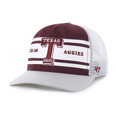 Casquette de camionneur ajustable Super Stripe Hitch pour jeunes '47, bordeaux/gris, Texas A&M Aggies