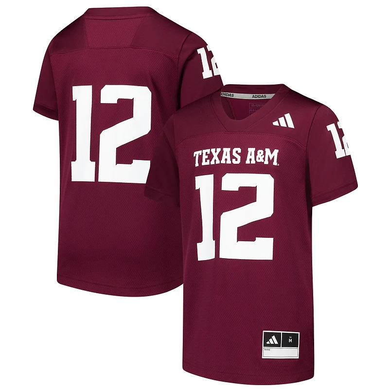 Maillot réplique pour jeunes adidas #1 Maroon Texas A&M Aggies