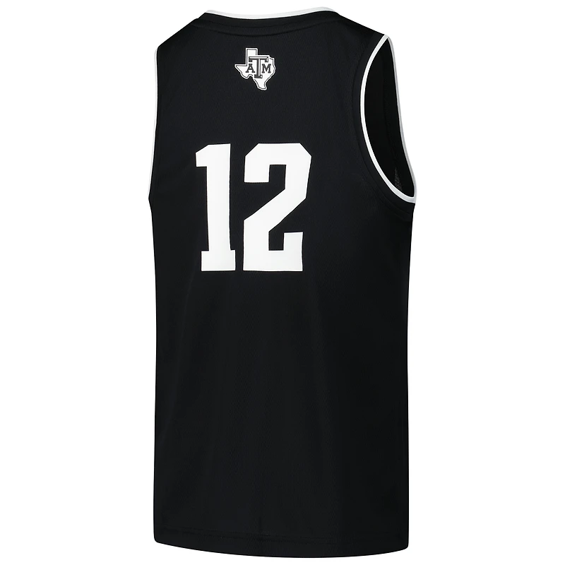 Youth adidas #12 Black Texas A&M Aggies Alternate Replica Swingman Jersey
